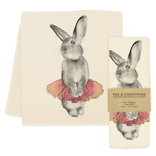 Eric & Christopher - Bunny Tutu Tea Towel - Pink
