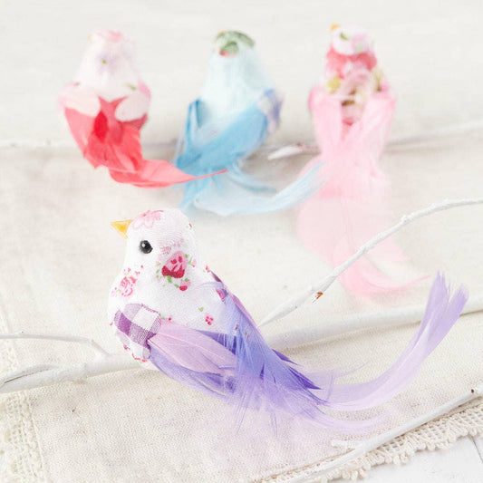 Le Menagerie- Floral Printed Chickadee Birds