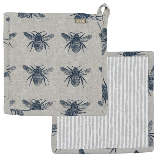 Le Menagerie - Bee Trivet Prussian Blue