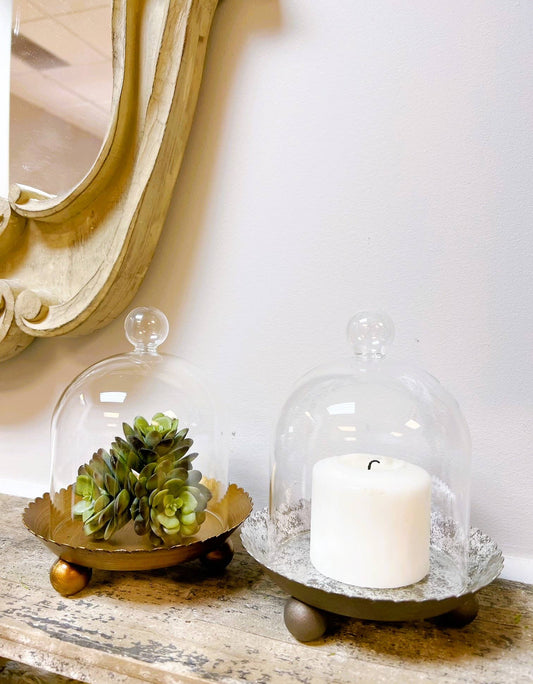 Le Menagerie - Cloche Candle Holder with Metal Plate