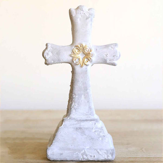 The Royal Standard - Croix Decor Gray/White/Gold   5x8.25x3.25