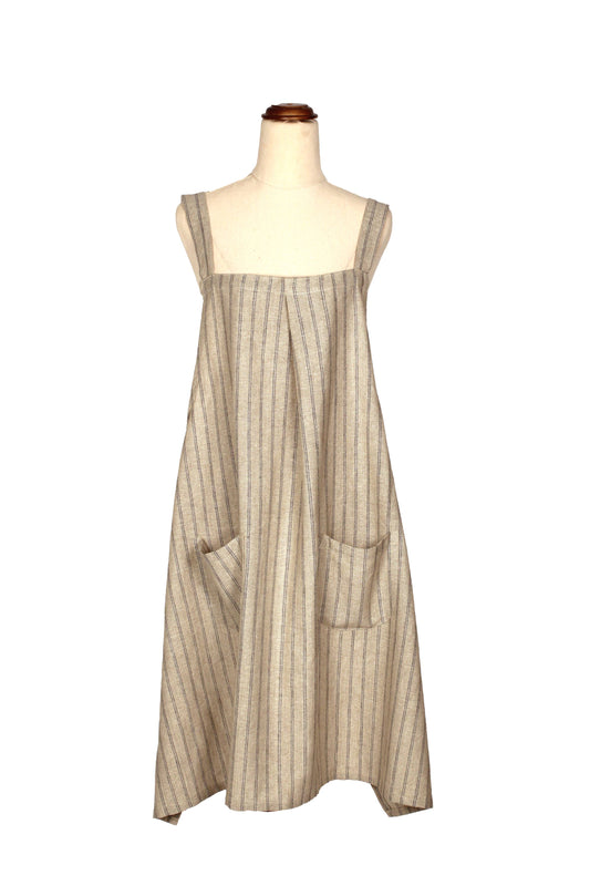 Raine & Humble - Apron Provincial Stripe Dark Slate- Pinafore