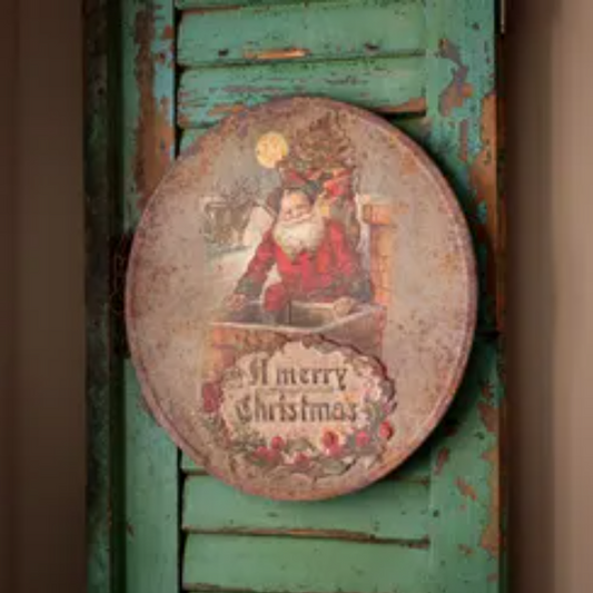 Le Menagerie -  Merry Christmas Vintage EmbossedSign
